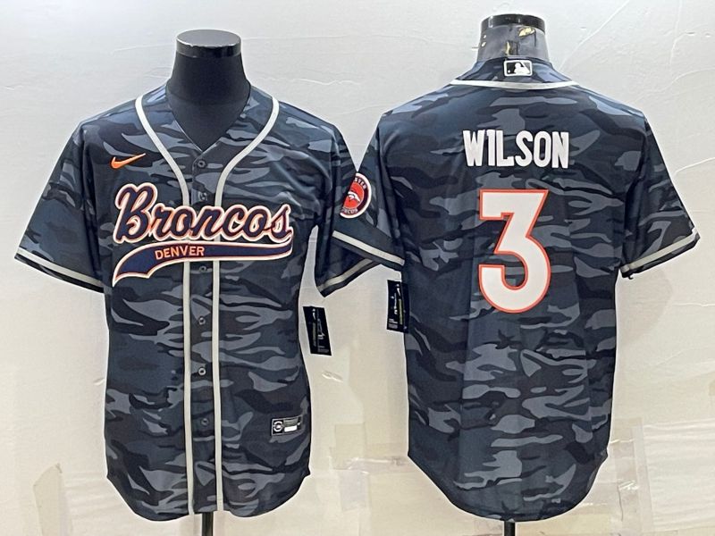 Men Denver Broncos 3 Wilson Camo 2022 Nike Co branded NFL Jersey